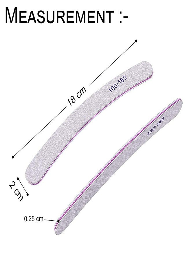 ماديا، قطعة واحدة، مبرد أظافر، ملمع أظافر للأظافر الأكريليك والطبيعية، ألواح صنفرة لتشكيل الأظافر الطبيعية وتلميعها، وجهان، حبيبات 100/180، أداة للعناية بالأظافر، ورق صنفرة - Image 2