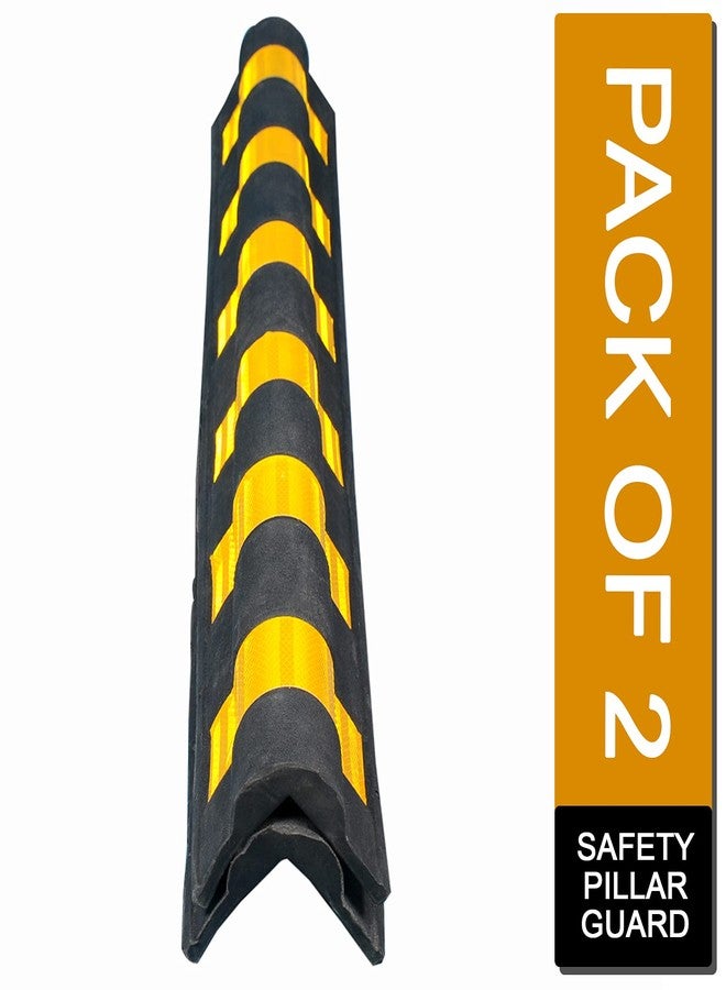 MINSALES 1000mm L-Shaped Rubber Corner Guards – Pack of 2 with Yellow Reflective Tape | High-Visibility Parking Pillar Protectors for Garage, Warehouse, and Wall Safety - Image 5