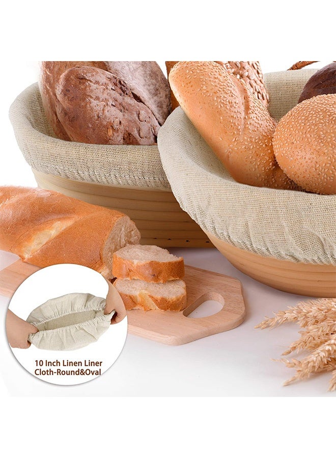 كوانتوم 6 أجهزة كمبيوتر خبز مراجعة سلة سلة بطانة ، وعاء العجين الخبز مع بطانة القماش ، قطعة قماش طبيعية الروطان. - Image 4