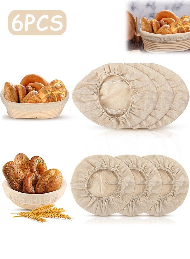 كوانتوم 6 أجهزة كمبيوتر خبز مراجعة سلة سلة بطانة ، وعاء العجين الخبز مع بطانة القماش ، قطعة قماش طبيعية الروطان. - Image 1