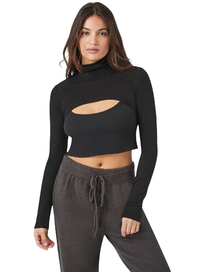 FOREVER 21 Super Cropped Turtleneck Sweater  - Image 1