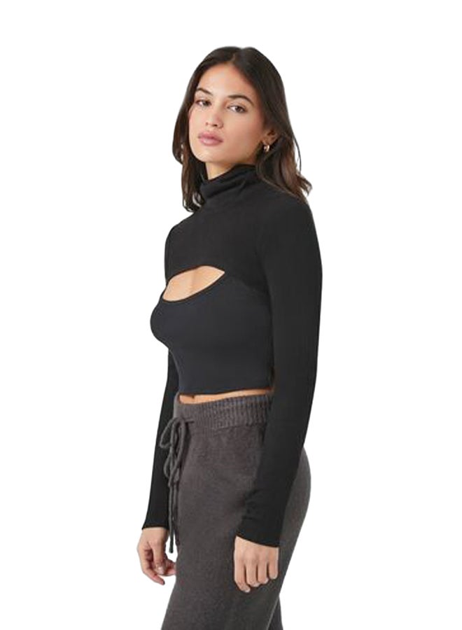 FOREVER 21 Super Cropped Turtleneck Sweater  - Image 4