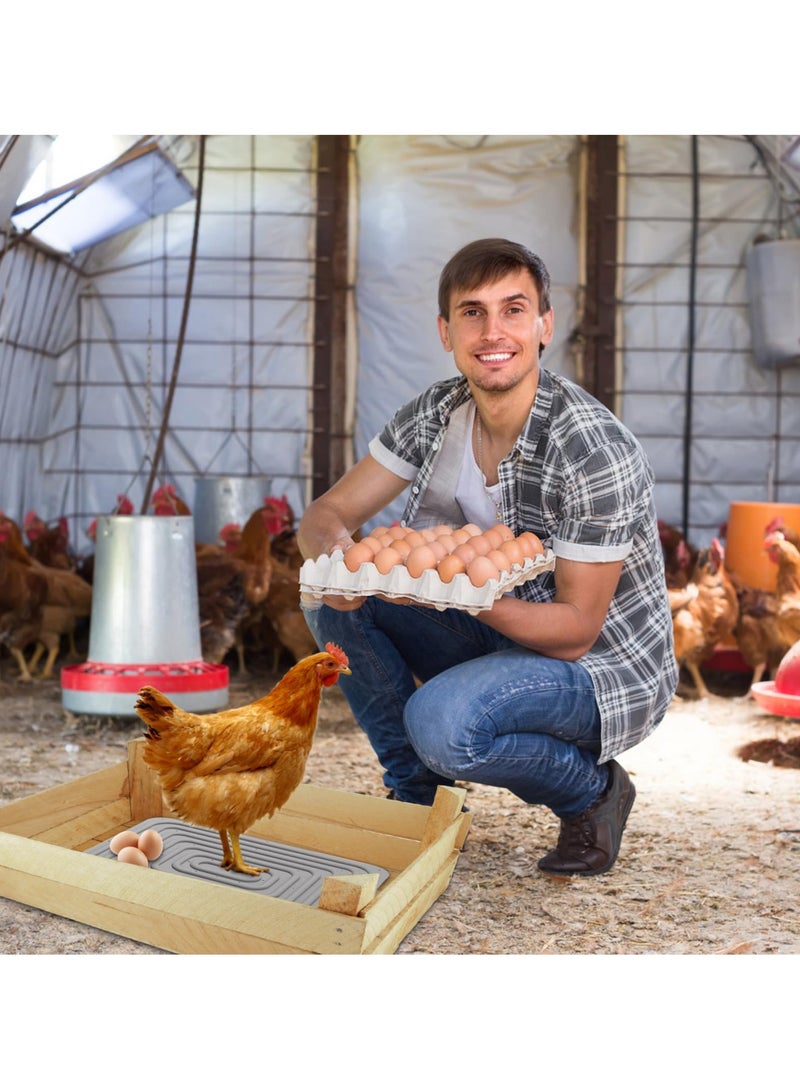 SYOSI 4 Pcs Silicone Chicken Nesting Pads, Washable Nesting Pad for Chicken Coop, Gray Nesting Box Pad for Chickens, Silicone Pads for Chicken Nest, Chicken Coop, Chicken Laying Boxes (Gray) - Image 2