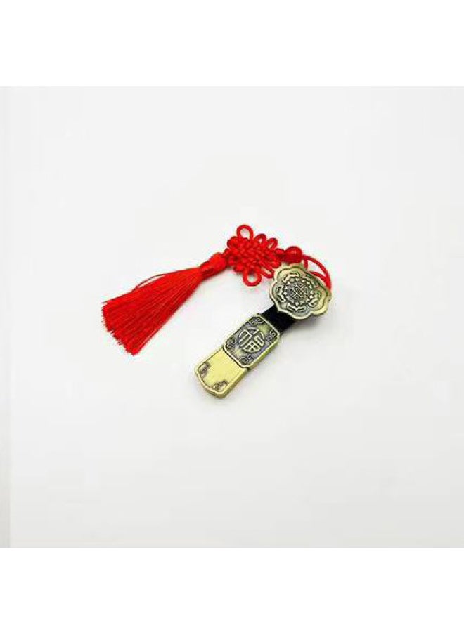 Generic Chinese Style U Disk Retro Window Flower Ruyi Copper Metal USB Creative Gifts 128G Large Capacity U Disk Can Be Customized-Color:Ruyi-Capacity:4GB  - Image 1