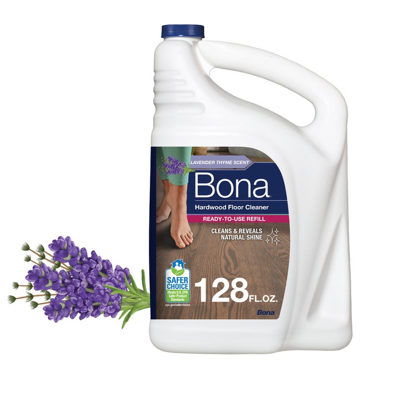 Bona Hardwood Floor Cleaner Refill - 128 fl oz - Lavender Thyme Scent - Residue-Free Floor Cleaning Solution Spray Mop and Spray Bottle Refill - For Wood Floors - Image 1