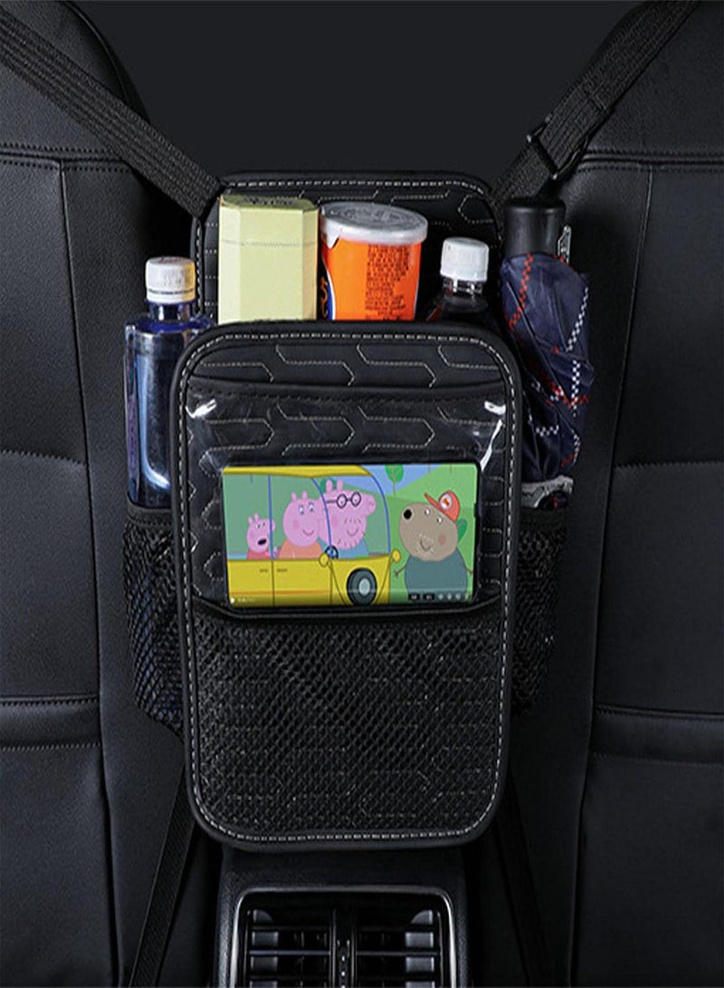 GGOOT Car Wallet Holder Between Seats, Car Storage Organiser with Multiple Pockets Between Front Seats, Storage Bag for Car Organisation with 5 Pockets, 1  - Image 2