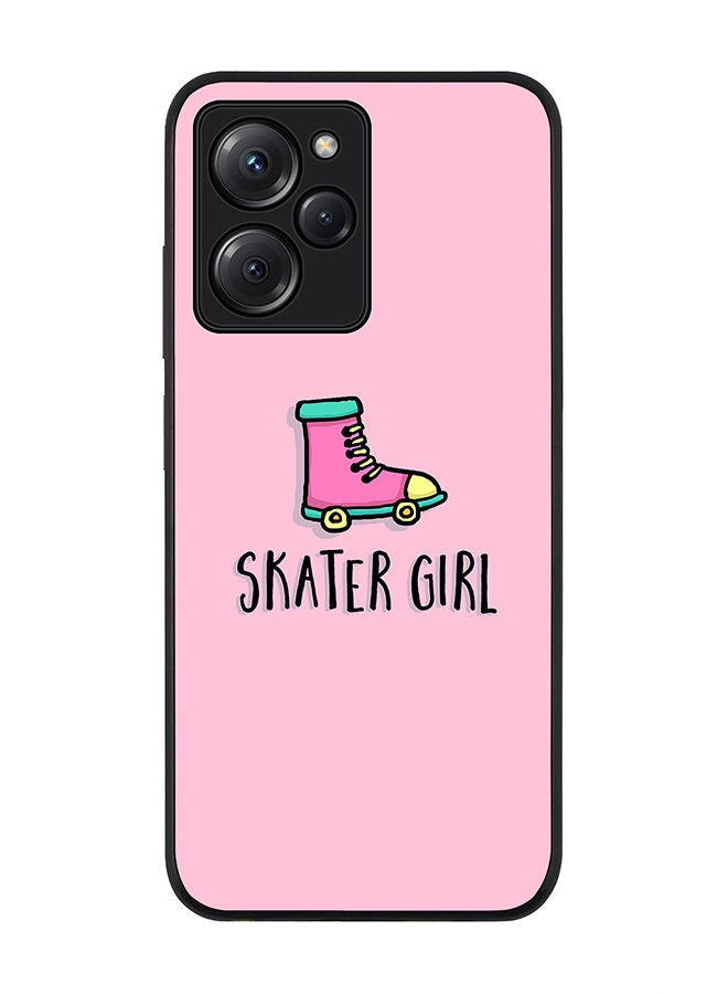 Stylizedd غطاء حواف أسود متين لجهاز Poco X5 Pro - غلاف مرن من مطاط TPU رقيق - فتاة سكيتر - Image 1