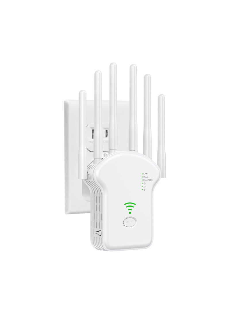 Excefore WiFi Extender, WiFi Repeater 1200Mbit/s (867MBit/s 5GHz + 300MBit/s 2,4GHz),WiFi Booster with Repeater/Router/Access Point Modus,Internet Range Extender with LAN/WAN Port, Suitable for Home, Office - Image 1