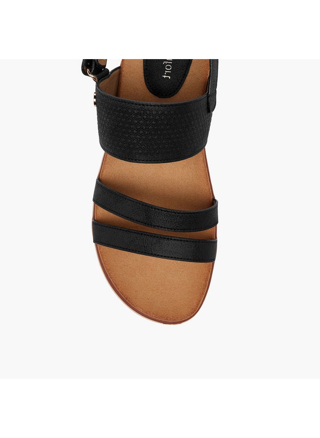 Le Confort Women's Textured Comfort Sandals with Hook and Loop Closure  - Image 4