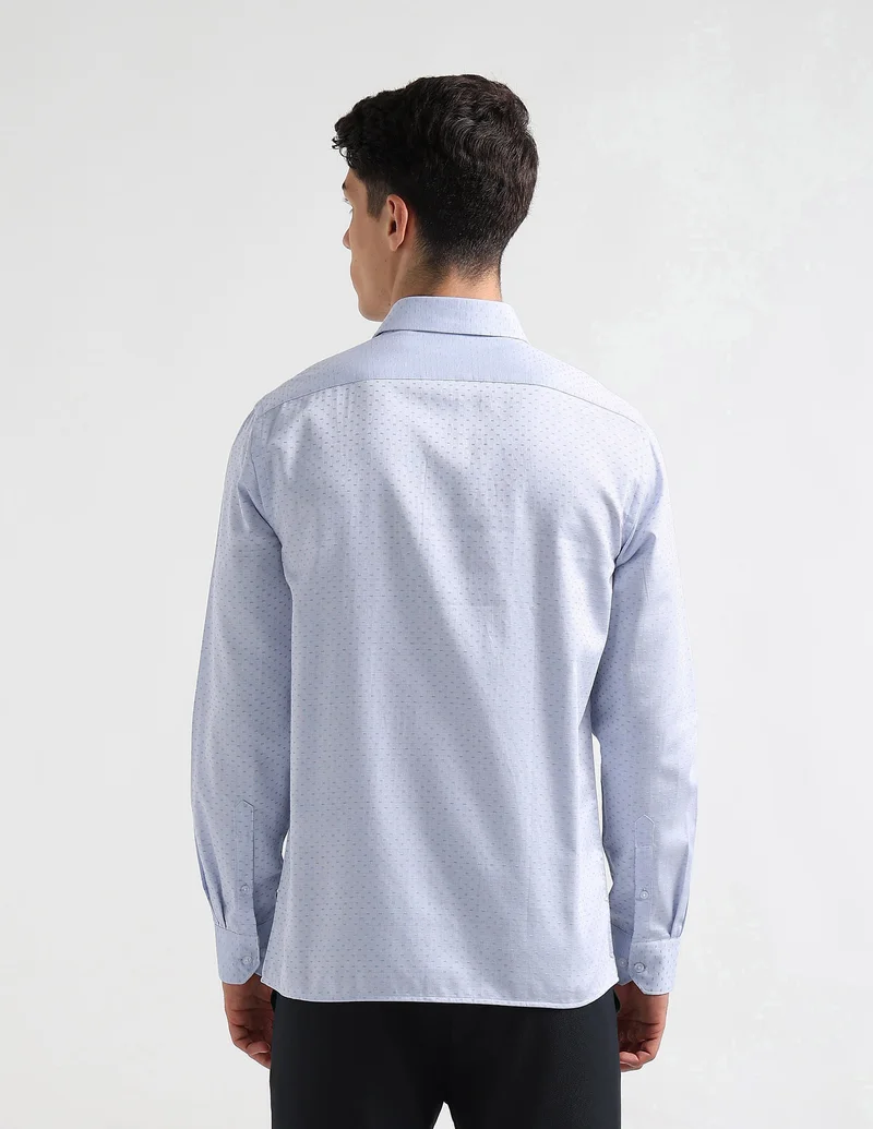 Arrow Light Blue Dobby Slim Fit Shirt for Men | Best Price UAE
