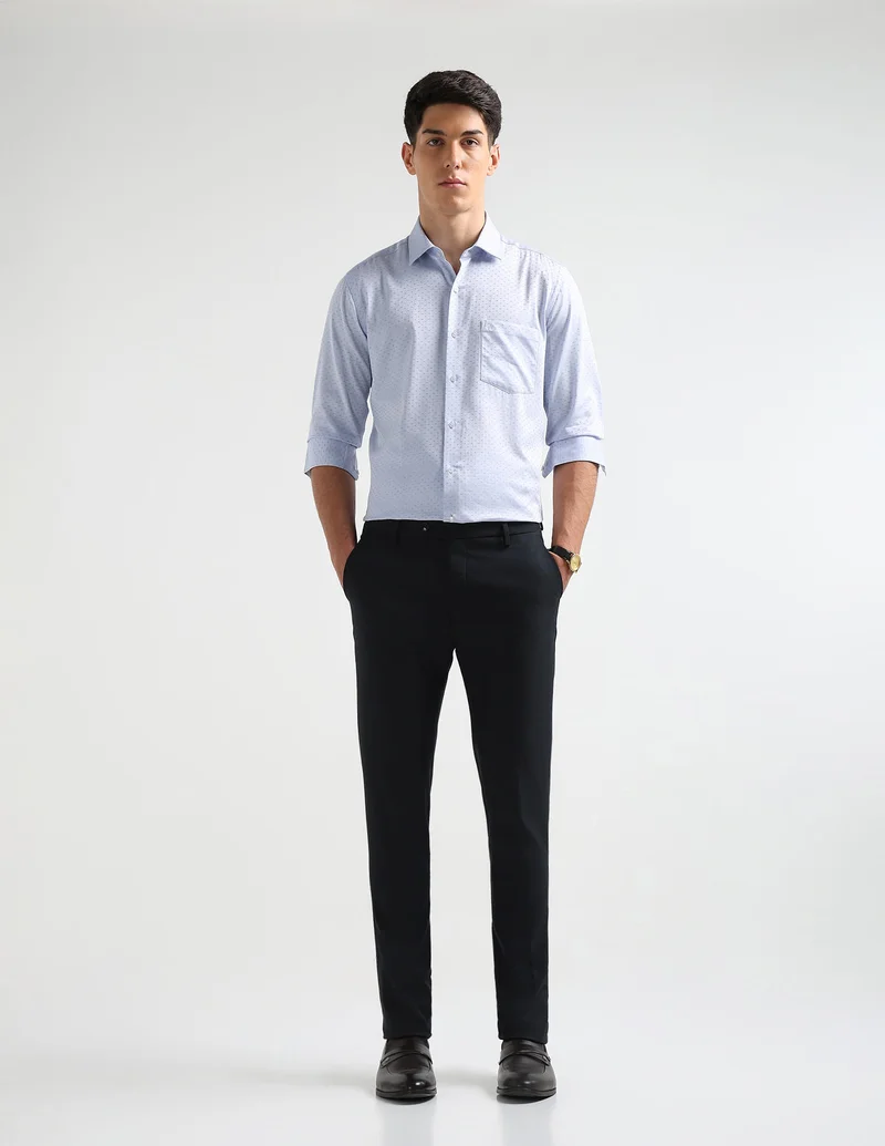 Arrow Light Blue Dobby Slim Fit Shirt for Men | Best Price UAE