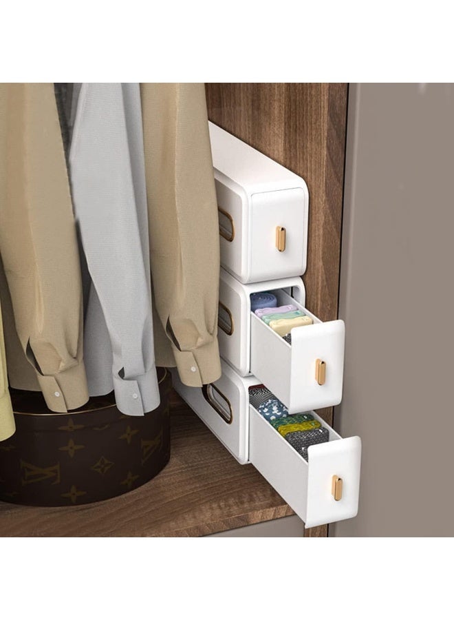 ECVV ECVV Underwear Storage Drawers Organizers, Wall Mounted Slid Socks Briefs Storage Box, Self-adhesive Jeans Clothes Wardrobe Accessories ice - Image 2