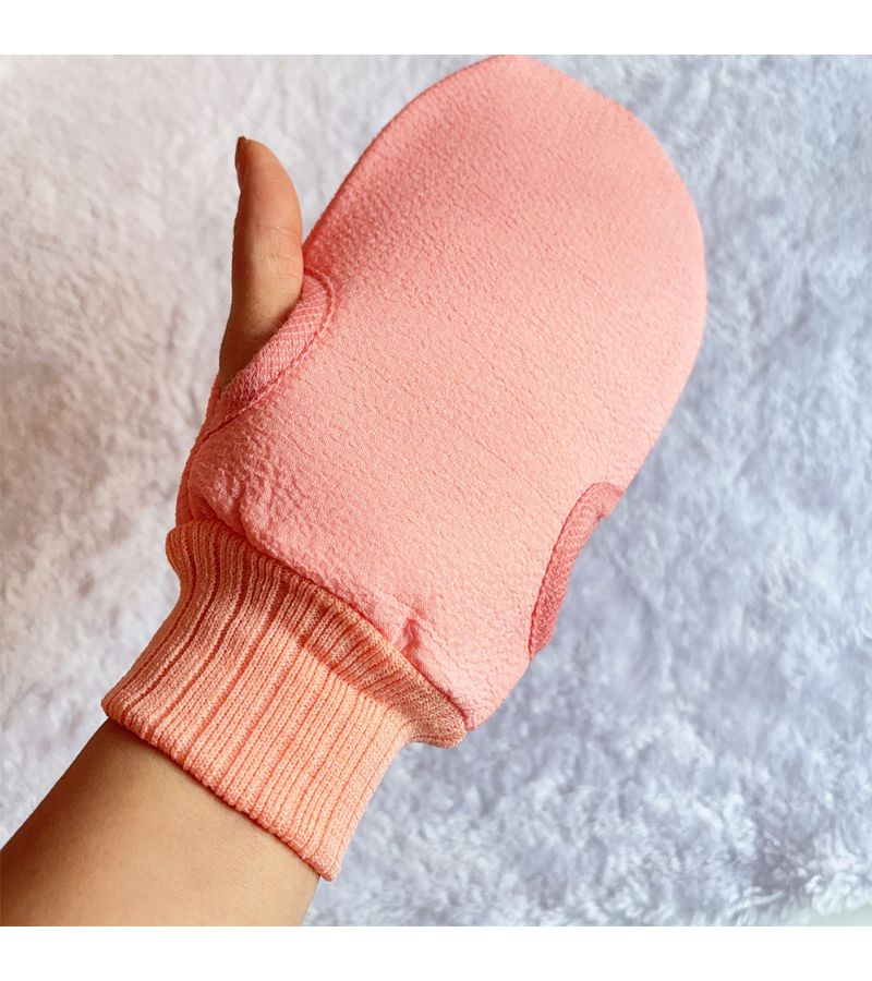 Pink Soft Exfoliating Bath Glove For Smooth Delicate Skin Removes Dead Cells - Image 1