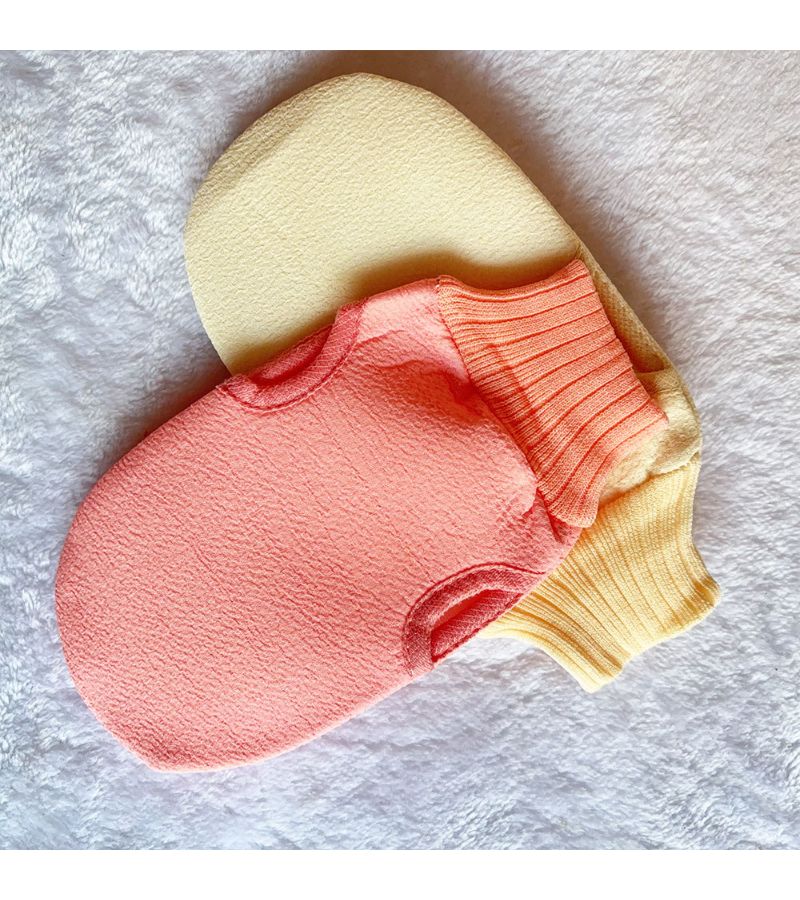 Pink Soft Exfoliating Bath Glove For Smooth Delicate Skin Removes Dead Cells - Image 4