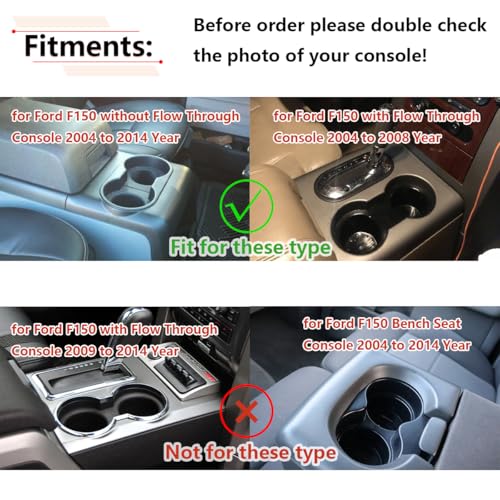 RLB-HILON Cup Holder Insert Compatible with Ford F150 with Flow Through Console 2004-2008 / F150 Without Flow Through Console 2004-2014 / Expedition 2003-2006 and More Vehicles - Image 2