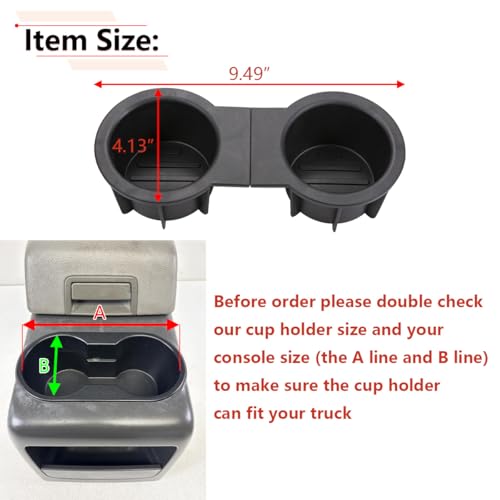 RLB-HILON Cup Holder Insert Compatible with Ford F150 with Flow Through Console 2004-2008 / F150 Without Flow Through Console 2004-2014 / Expedition 2003-2006 and More Vehicles - Image 3