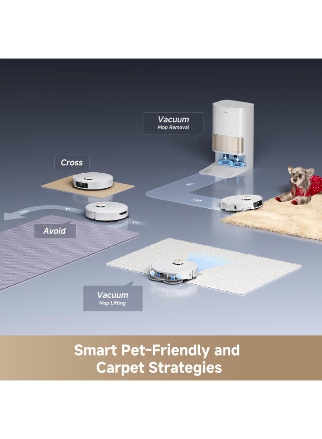 Dreame L40s Pro Ultra Robot Vacuum and Mop Combo, 19,000Pa Powerful Suction, Dual Anti-Tangle Brushes, Liftable Side Brush, 75°C Hot Water Washing, 4cm Obstacle Climbing 600 W RLL74CE White - Image 4