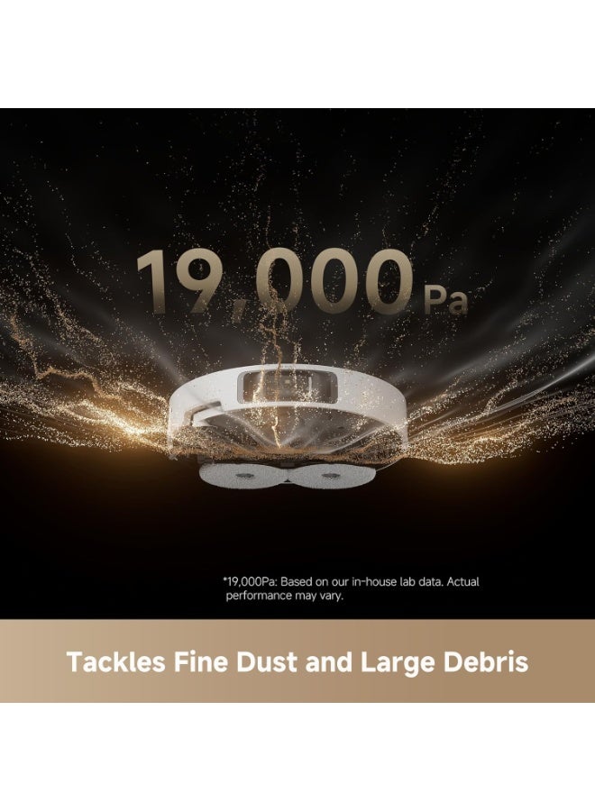 Dreame L40s Pro Ultra Robot Vacuum and Mop Combo, 19,000Pa Powerful Suction, Dual Anti-Tangle Brushes, Liftable Side Brush, 75°C Hot Water Washing, 4cm Obstacle Climbing 600 W RLL74CE White - Image 2