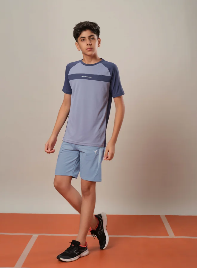 Technosport Color Block Elasticated Waistband Shorts