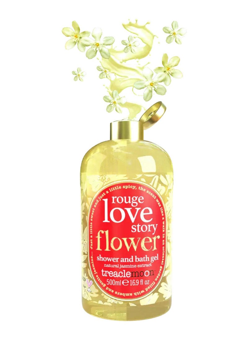 Treaclemoon Rouge Love Story Shower and Bath Gel, 500ml | Natural Jasmine Fragrance | Luxurious and Fragrant Cleanser for a Romantic Bath Experience - Image 3