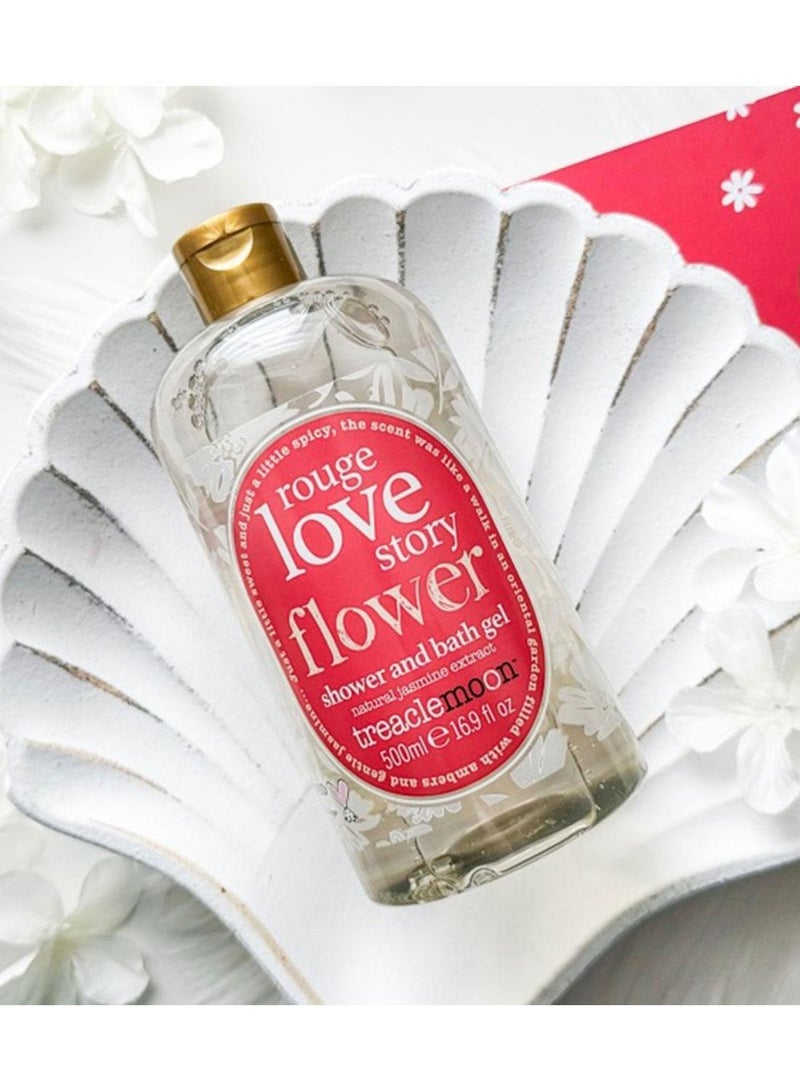Treaclemoon Rouge Love Story Shower and Bath Gel, 500ml | Natural Jasmine Fragrance | Luxurious and Fragrant Cleanser for a Romantic Bath Experience - Image 4