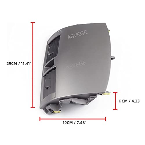 ASVEGE Car Center Dash AC Air Vent Outlet Panel for Hand Gear Wheels Toyota Corolla 2008-2013 Gray #55670-02160 55663-02060 - Image 4