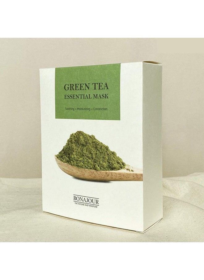 BONAJOUR ] Vegan Natural Green Tea Facial Moisturizing Sheet Mask (10Sheet) Strengthening Skin Barrier & Soothing Acne Skin Revitalizing  - Image 5