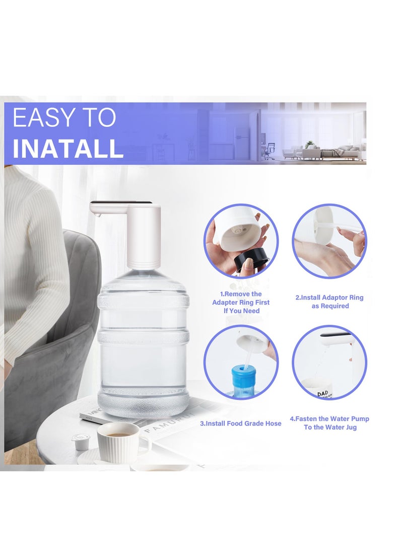 Generic - Electric Water Bottle Pump, Water Dispenser for 5 Gallon Bottle, Portable Electric Drinking Water Pump, Universal 2-Motor Faster Pumping Water Pump, Silent Electric Water Jug Dispenser White - Image 1