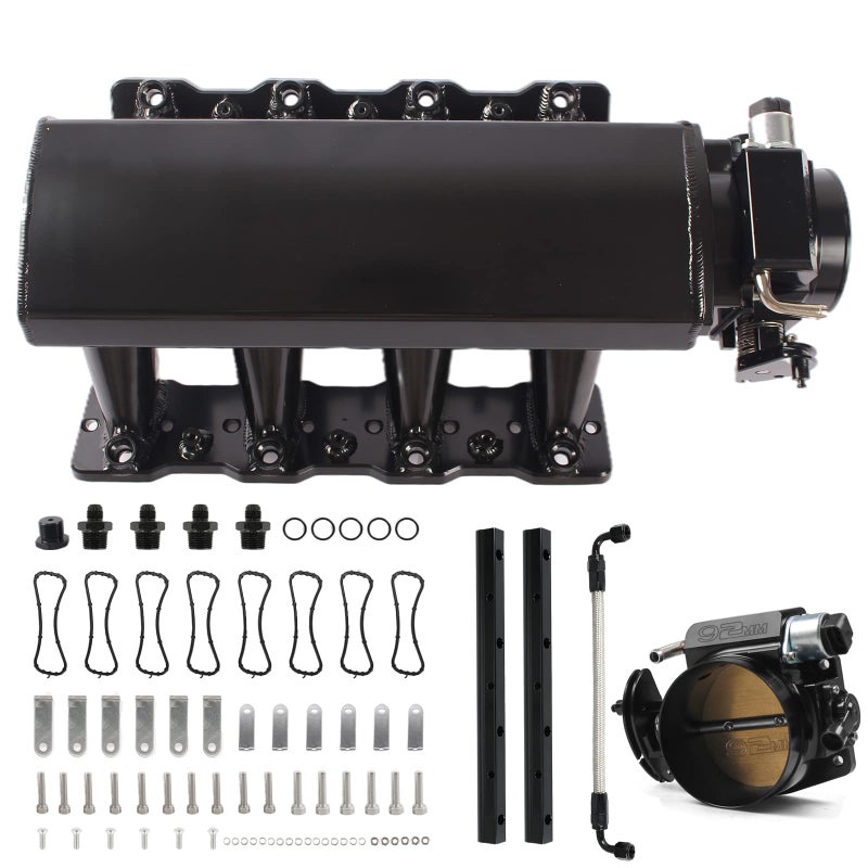 POSENG For LS LS1 LS2 LS6 Intake Manifold Compatible with Chevy 48 53 60 62 with 92mm Throttle Body Kits HTRACING