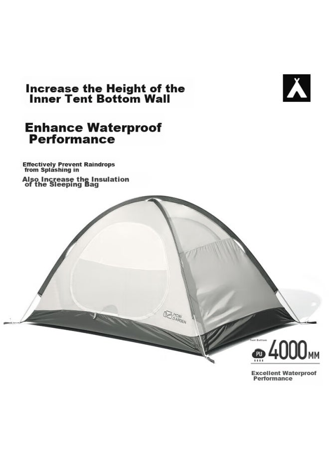 Mobigarden Tent, Outdoor Camping Tent With Snow Flap, Three-person All-season Tent, Cold Mountain 3plus Nxzqu61018, Dawn Mist White - Image 5