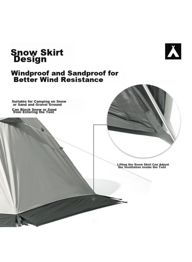 Mobigarden Tent, Outdoor Camping Tent With Snow Flap, Three-person All-season Tent, Cold Mountain 3plus Nxzqu61018, Dawn Mist White - Image 2