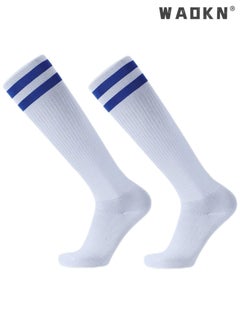 WAOKN Kids Soccer Footballs Socks 3 Pairs, 3 Colors Children Unisex Anti-slip Towel Bottom Sock Long Breathable Soccer Sock for Football, Rugby, Hockey, Running Or Training for Children Aged 5-12  - Image 2