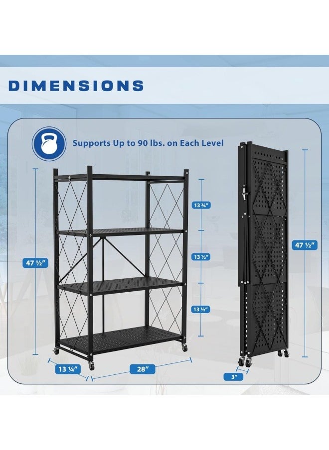 FPC Free Installation Storage Rack, Floor Standing Black, 4 Layers, 126 * 71 * 34cm  - Image 4
