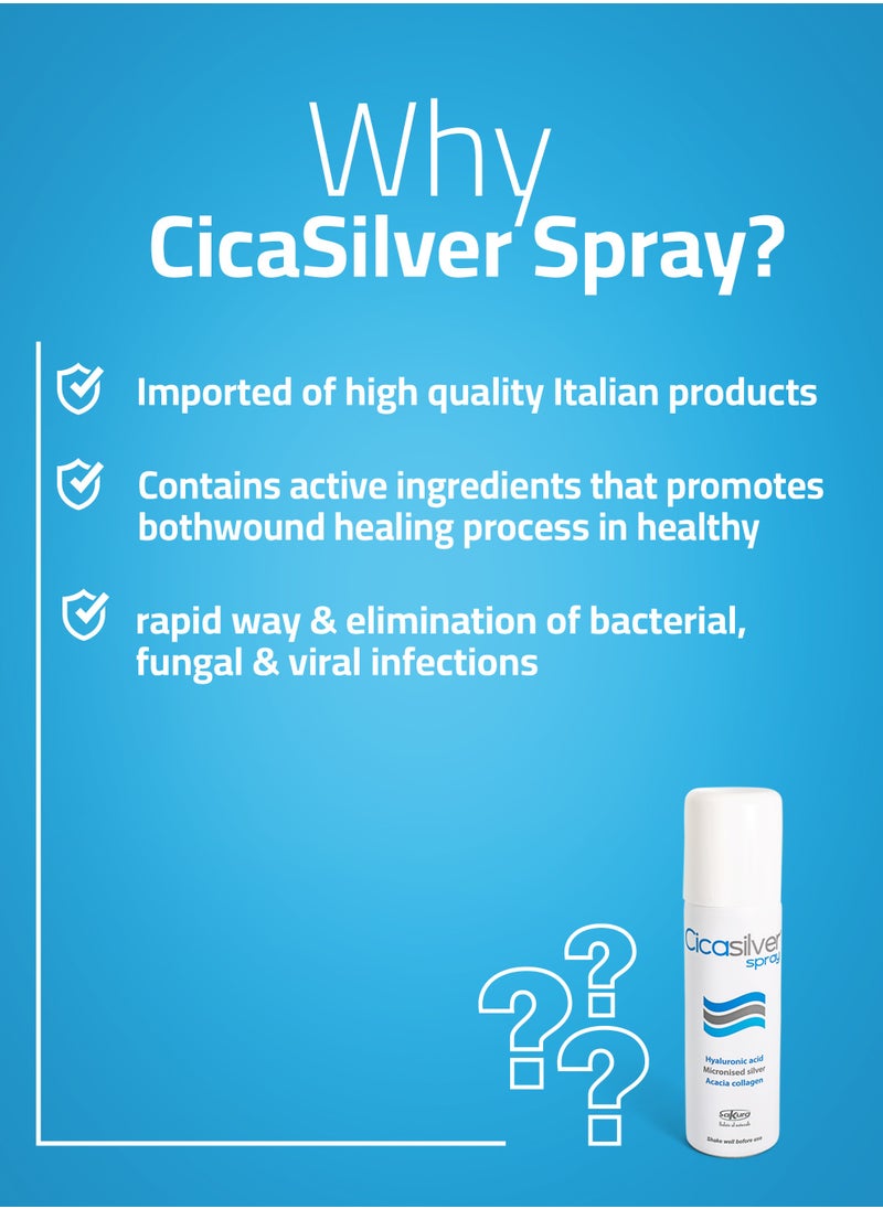 Cicasilver - CicaSilver Spray – Advanced Wound Healing & Burn Treatment with Micronized Silver, Hyaluronic Acid, 125 ml - Image 1