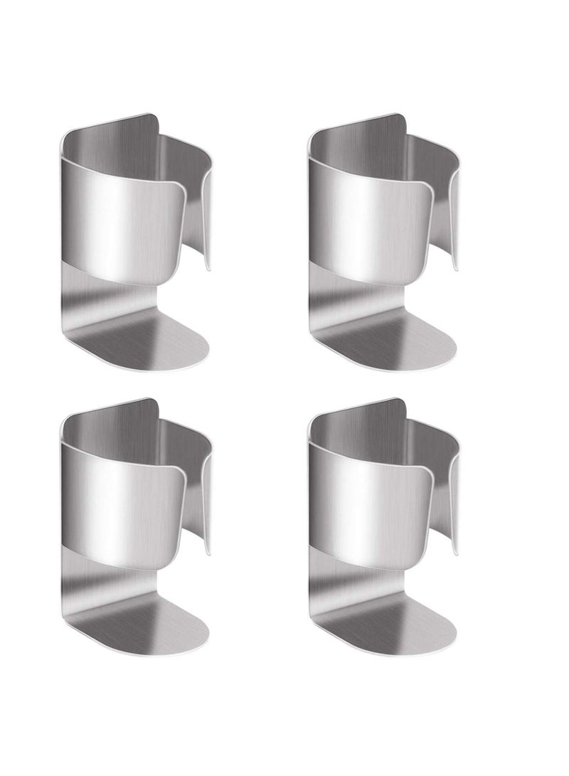 Excefore 304 Stainless Steel Electric Toothbrush Holder - Wall Mounted Self Adhesive Storage Rack for Dental Accessories - Durable Organizer Stand for Toothbrush, Toothpaste, Facial Cleanser (4 Pack) - Image 1