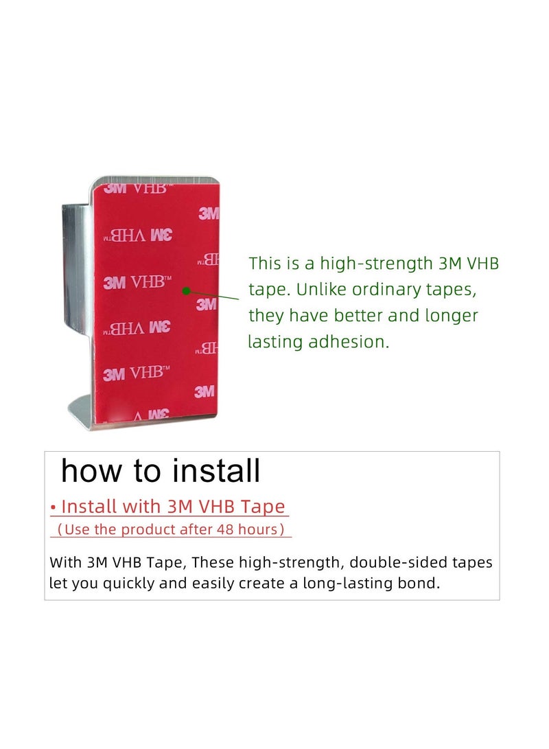 Excefore 304 Stainless Steel Electric Toothbrush Holder - Wall Mounted Self Adhesive Storage Rack for Dental Accessories - Durable Organizer Stand for Toothbrush, Toothpaste, Facial Cleanser (4 Pack) - Image 3