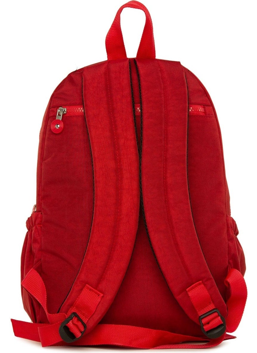 Bagmori Red Multi-Zipper Multi-Pocket Large Backpack  - Image 2