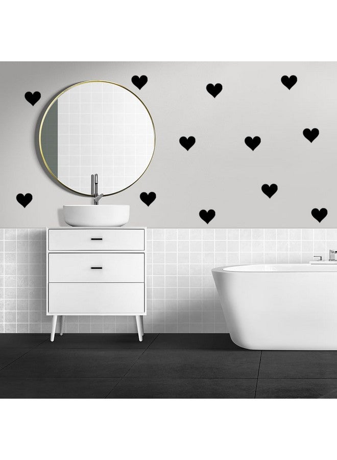 BugyBagy Black Heart Wall Decals - 120pcs Matte Heart Stickers + Easy to Peel & Stick + Safe for Walls & Paint + Aesthetic Nursery & Bedroom Decor for Girls & Kids Room - Image 2