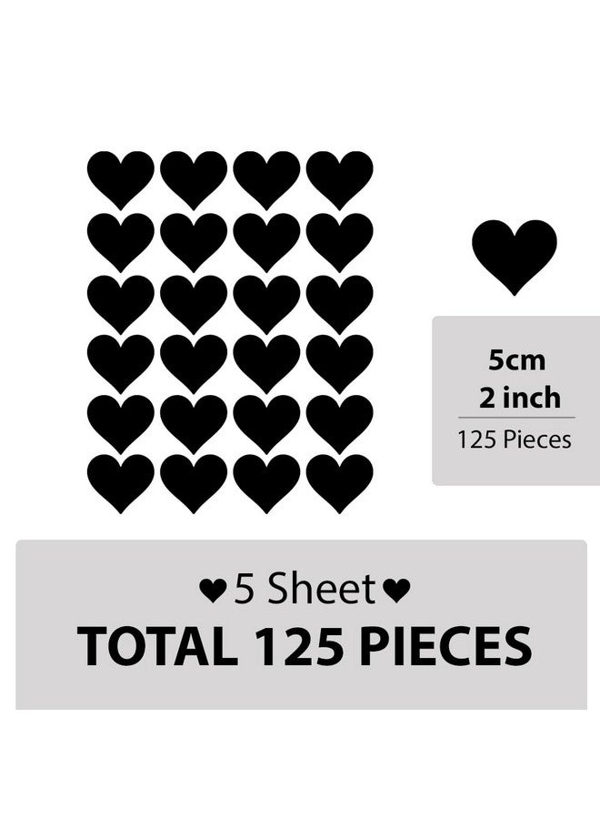 BugyBagy Black Heart Wall Decals - 120pcs Matte Heart Stickers + Easy to Peel & Stick + Safe for Walls & Paint + Aesthetic Nursery & Bedroom Decor for Girls & Kids Room - Image 5