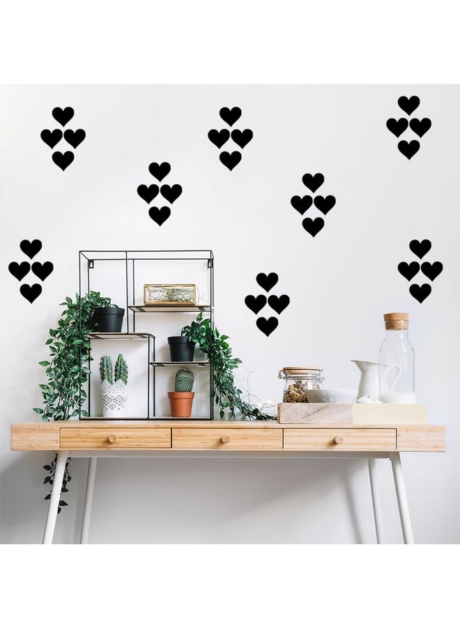 BugyBagy Black Heart Wall Decals - 120pcs Matte Heart Stickers + Easy to Peel & Stick + Safe for Walls & Paint + Aesthetic Nursery & Bedroom Decor for Girls & Kids Room - Image 4