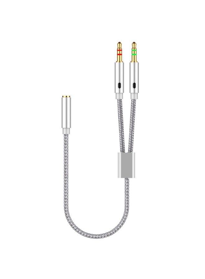 العنوان: كابل مقسم سماعات عالمي 3.5 مم (طوله 1 متر): محول من منفذ أنثى إلى ذكرين للألعاب والمكالمات - أسود/ذهبي (معيار CTIA) - Image 2