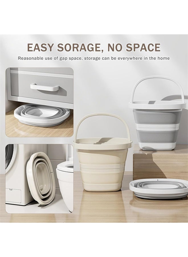 HOMESTAR Collapsible Bucket, 10L 2.6 Gallon Cleaning Bucket, Mop Bucket Foldable Portable Small Plastic Water Supplies for Outdoor, Garden, Camping, Fishing ,Grey - Image 3