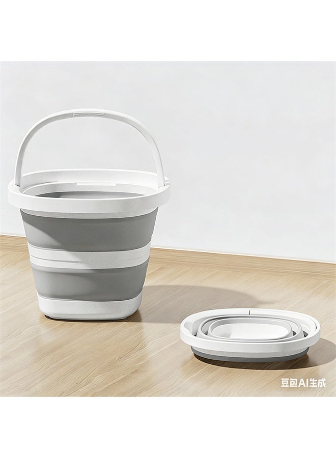 HOMESTAR Collapsible Bucket, 10L 2.6 Gallon Cleaning Bucket, Mop Bucket Foldable Portable Small Plastic Water Supplies for Outdoor, Garden, Camping, Fishing ,Grey - Image 2