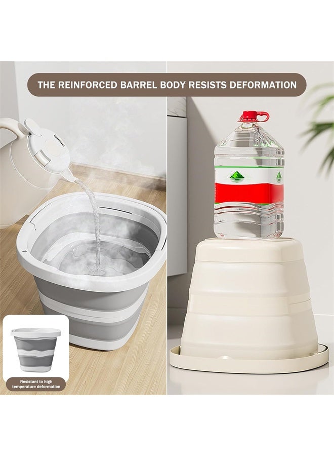 HOMESTAR Collapsible Bucket, 10L 2.6 Gallon Cleaning Bucket, Mop Bucket Foldable Portable Small Plastic Water Supplies for Outdoor, Garden, Camping, Fishing ,Grey - Image 4