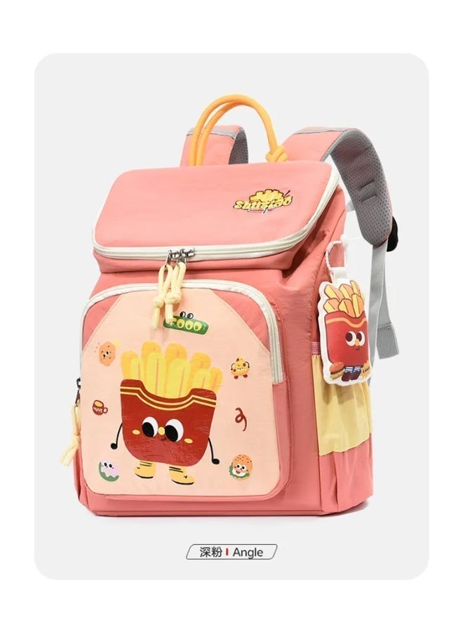 Kids Backpack French Fries Design 3-5 Years, Large Capacity Waterproof Lightweight Spine-Protective School Bag - Image 3