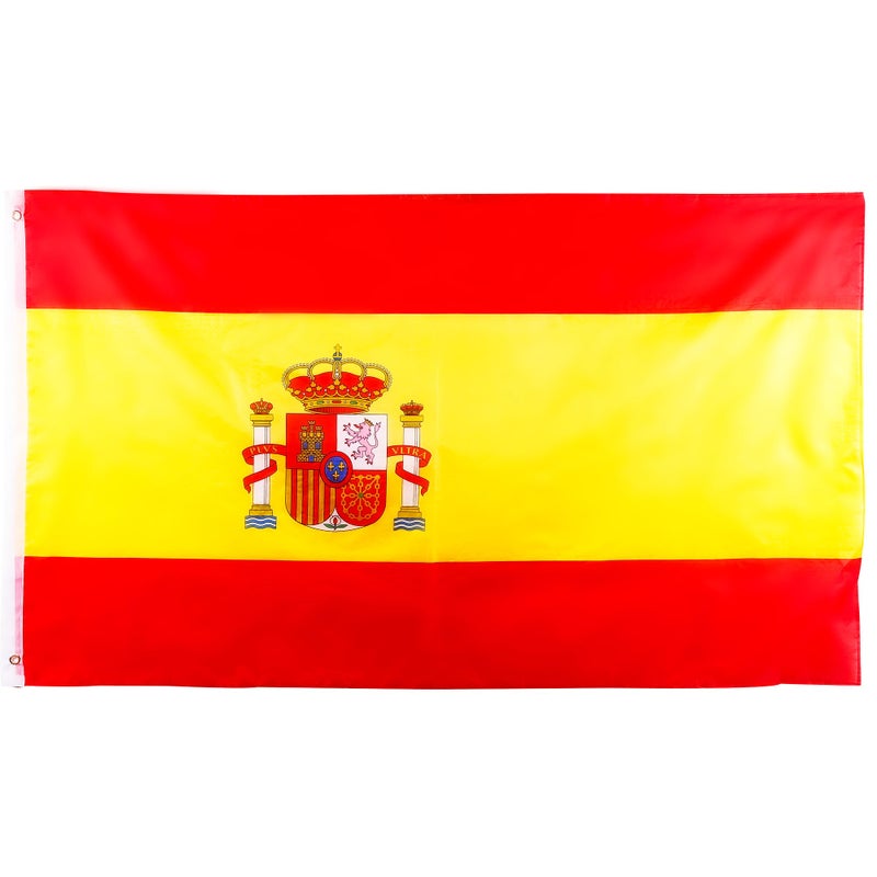 Generic YAAVAAW 5x3ft Large Spain Flag España Flag with Eyelets, Big Spanish Flag for Euro Football Cup Olympic Games 2024 Sports Events Fans Parade Bar Garden Indoor Outdoor Party Decorations  - Image 1