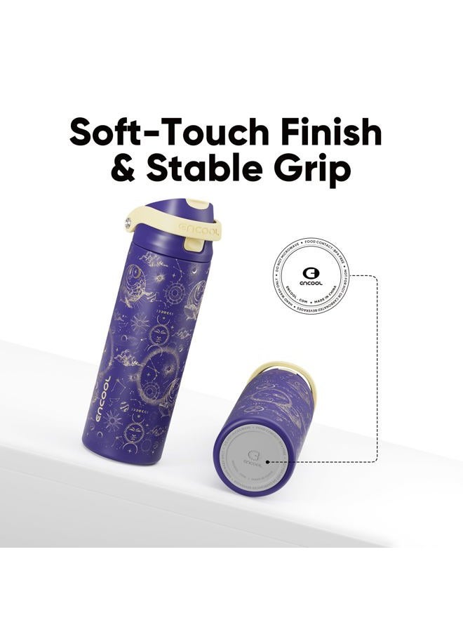 ENCOOL Leakproof Insulated Water Bottle with Straw Dual-Sip Water Bottle Bag-Safe Design for Work, Commute & Gym – Keeps Drinks Cold All Day, 24 oz, Astral Chart - Image 5