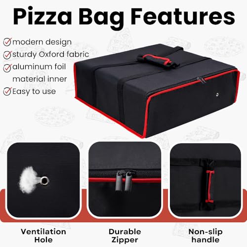 TOGETRUE Pizza Delivery Bag - Insulated Pizza Warmer for Hot Food Delivery, Large Size - 20 x 20 - Image 2