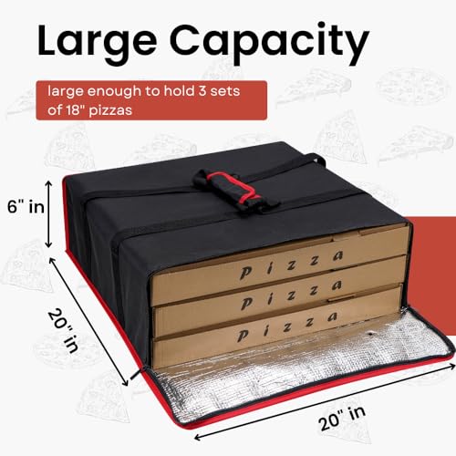 TOGETRUE Pizza Delivery Bag - Insulated Pizza Warmer for Hot Food Delivery, Large Size - 20 x 20 - Image 3