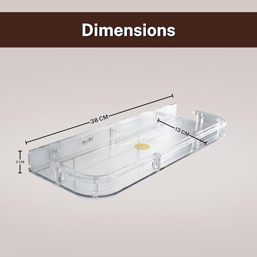 GLOXY Premium Multipurpose Bathroom Shelf - ABS Unbreakable Transparent Wall Mount Storage Rack - Floating Shelf- Space Saving Shelf Organizer for Kitchen & Bathroom Accessories - Image 2